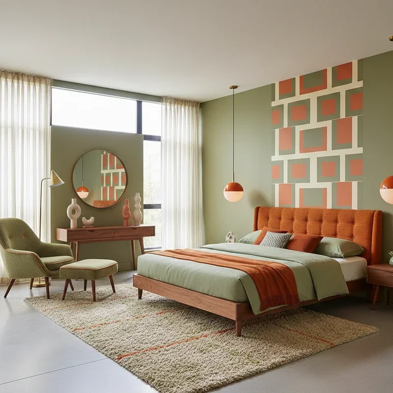 Green and Orange Bedroom Ideas