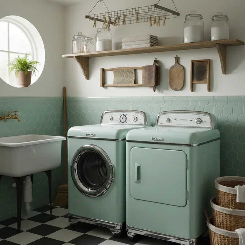 16 Vintage Laundry Room Ideas for Cozy Retro Home Decor