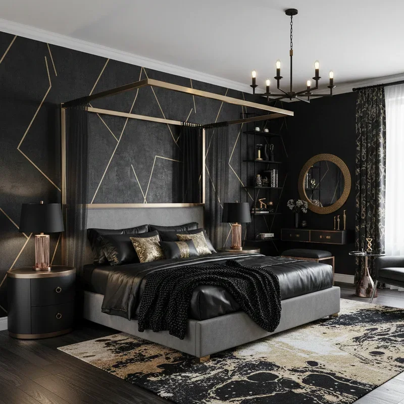 Black and Gold Bedroom Ideas