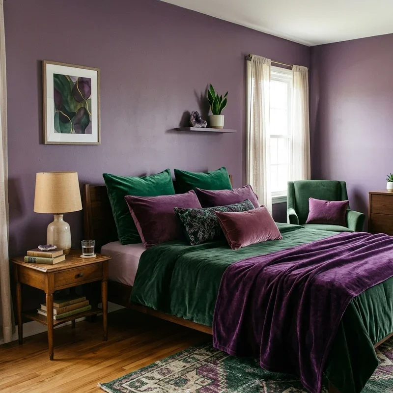 Purple and Green Bedroom Ideas