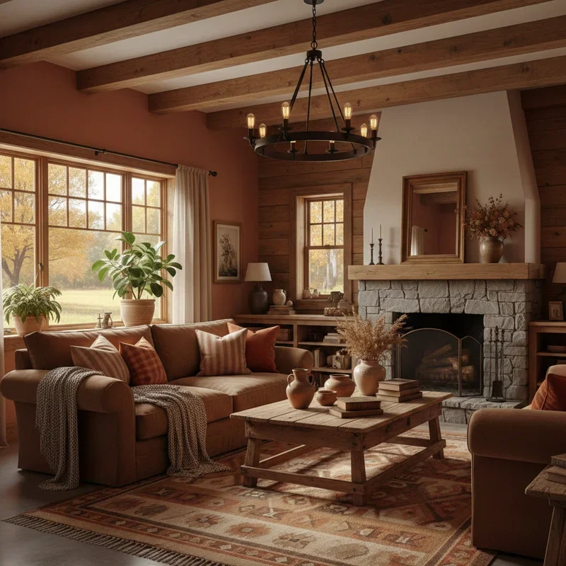 Brown Orange Living Room Ideas