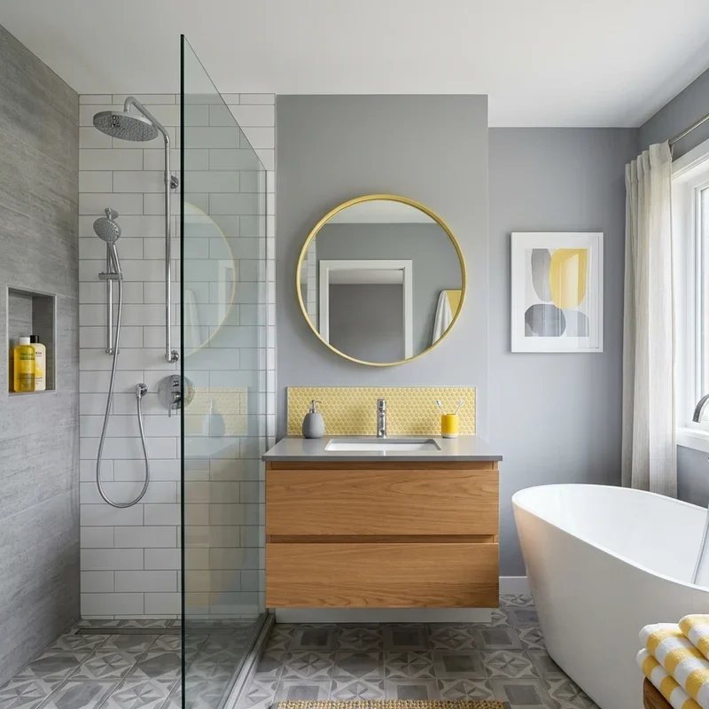 Grey and Yellow Bathroom Ideas