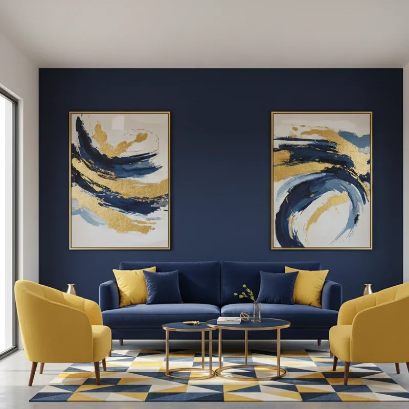 16 Navy Blue and Yellow Living Room Ideas for Cozy Homes