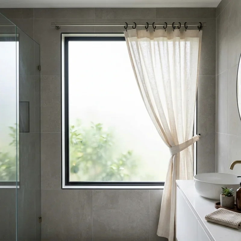 16 Modern Bathroom Window Curtain Ideas for Stylish Homes