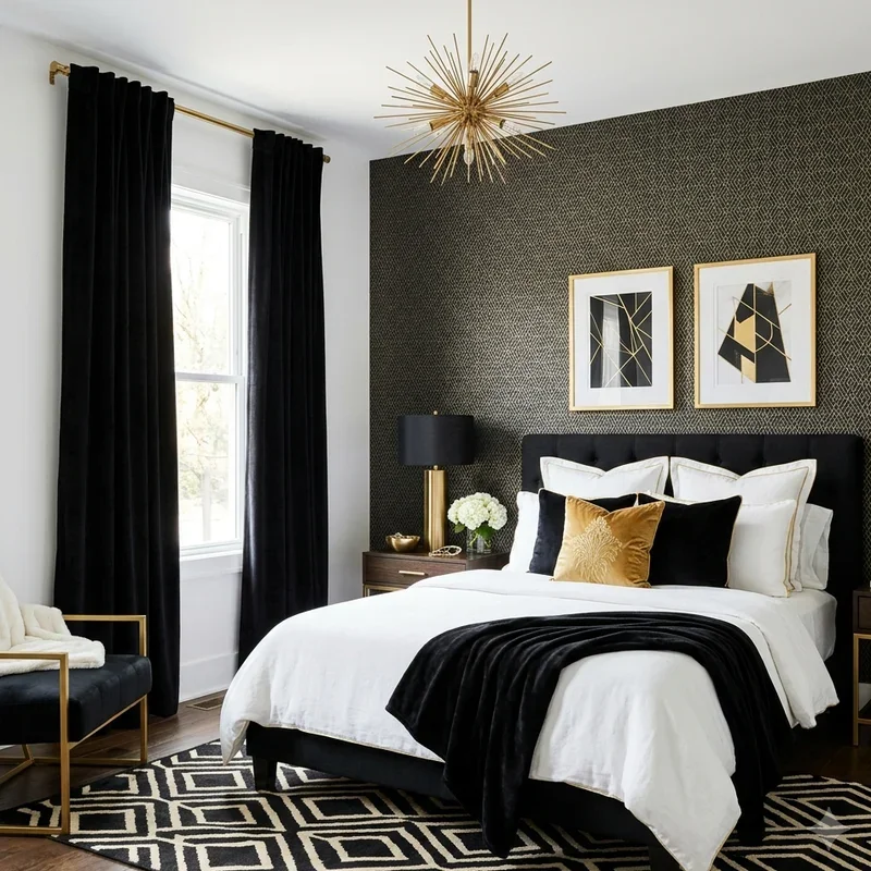 Black White and Gold Bedroom Ideas