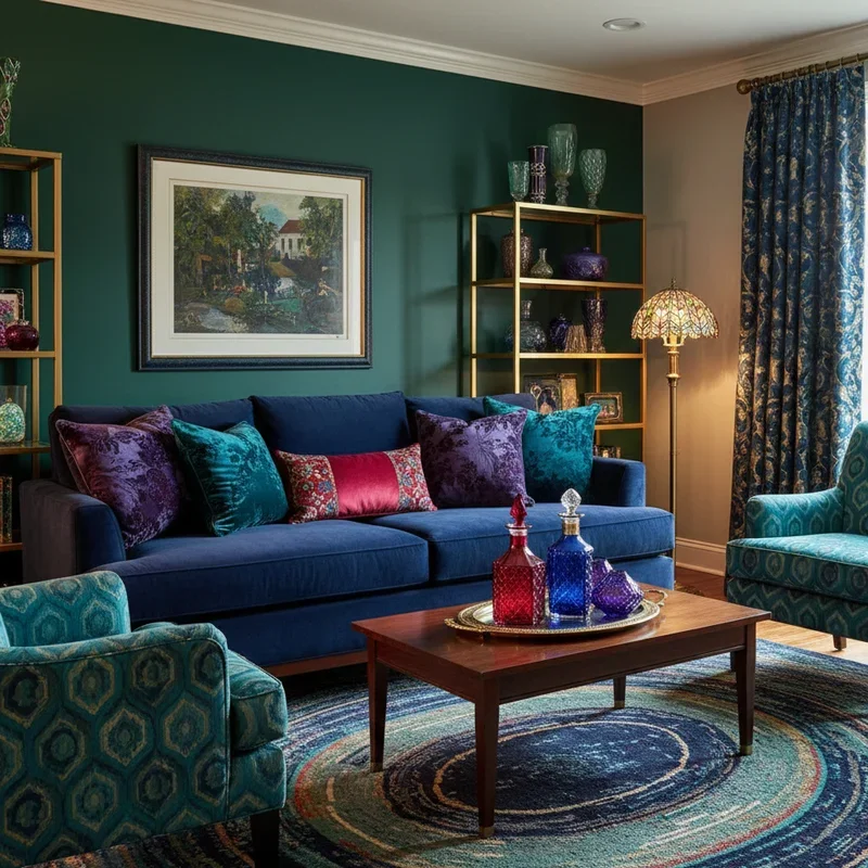 Navy Blue And Green Living Room Ideas