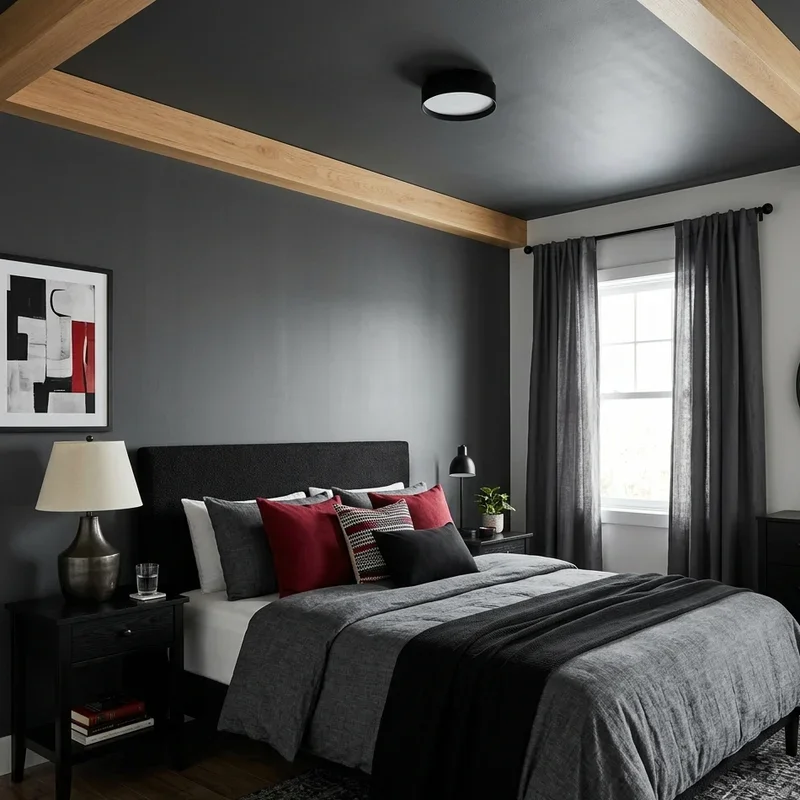 Red Black and Grey Bedroom Ideas