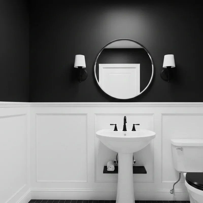 Black and White Powder Room Ideas