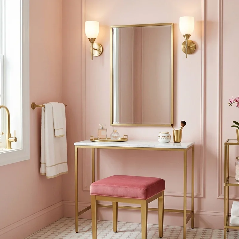 Pink and Gold Bathroom Ideas
