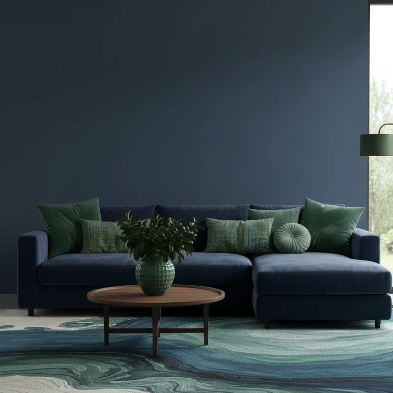 Navy Blue And Green Living Room Ideas