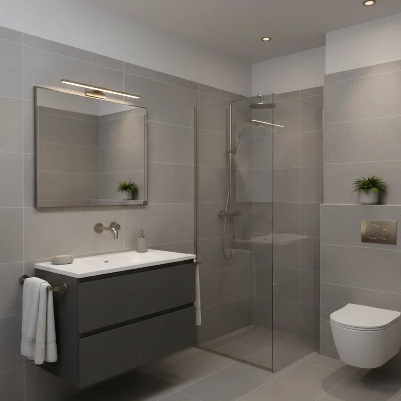 Grey Half Tiled Bathroom Ideas