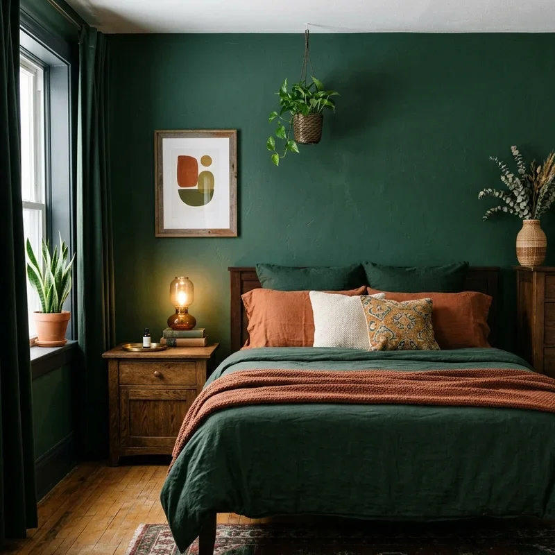 Moody Green Bedroom Ideas