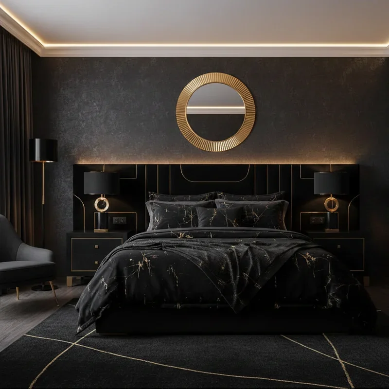 Black and Gold Bedroom Ideas