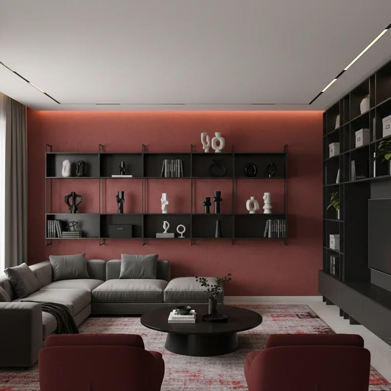 Red Black And Grey Living Room Ideas