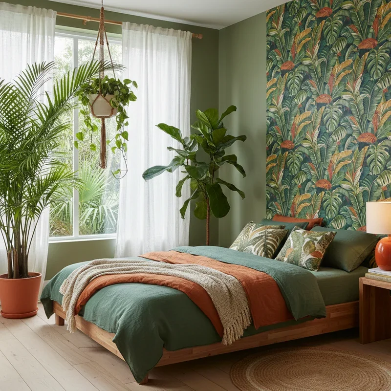 Green and Orange Bedroom Ideas