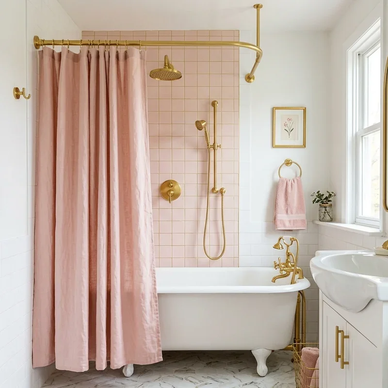 Pink and Gold Bathroom Ideas