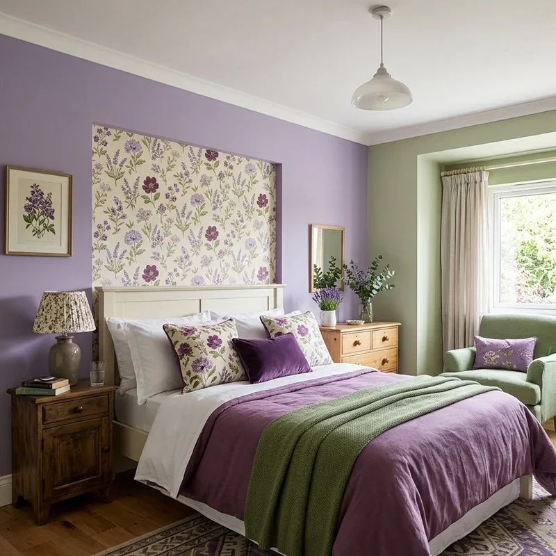 Purple and Green Bedroom Ideas