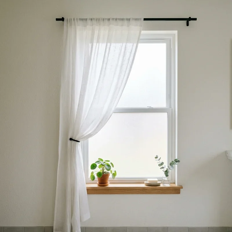Modern Bathroom Window Curtain Ideas