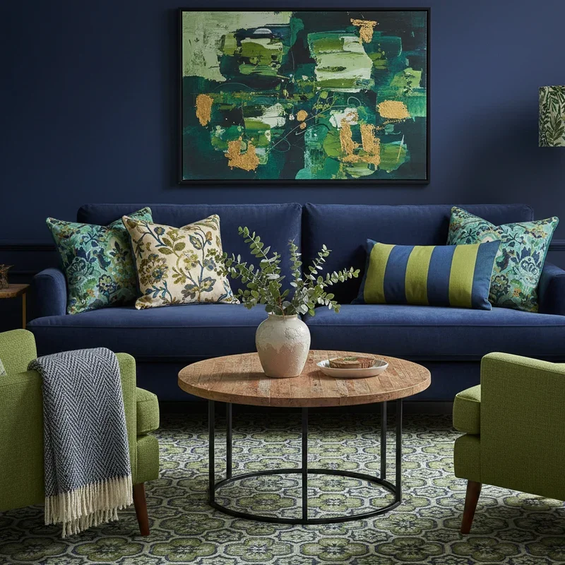 Navy Blue And Green Living Room Ideas