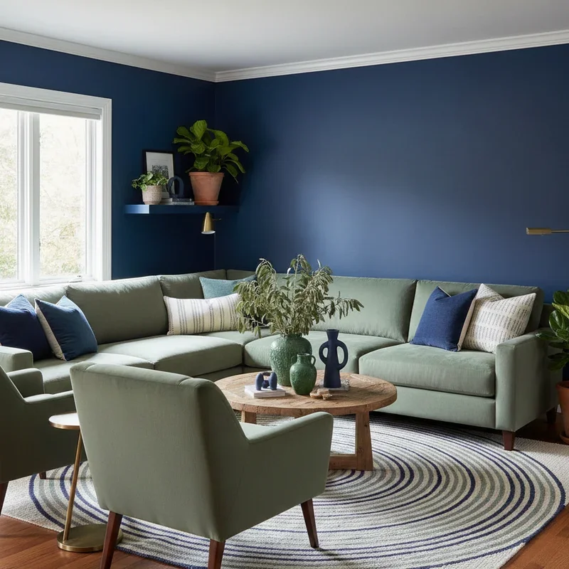 Navy Blue And Green Living Room Ideas
