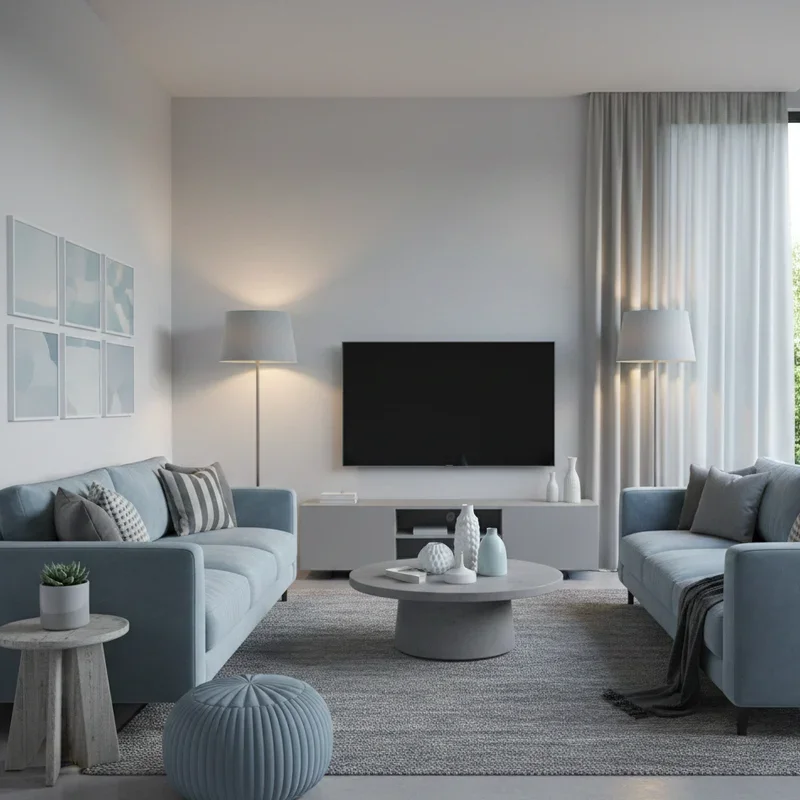 Light Blue and Grey Living Room Ideas