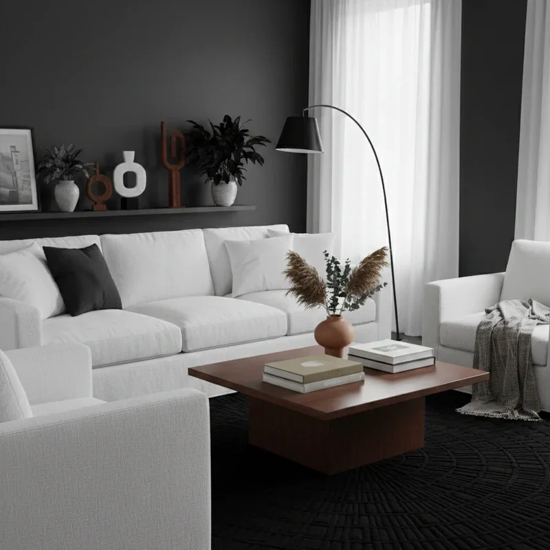 Black and White Living Room Ideas
