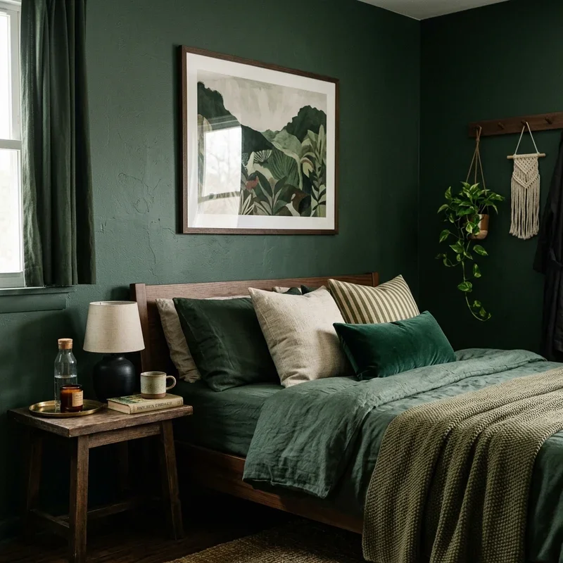 Moody Green Bedroom Ideas