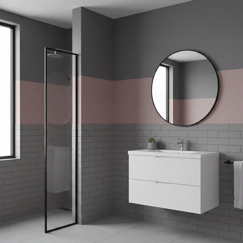 Grey Half Tiled Bathroom Ideas