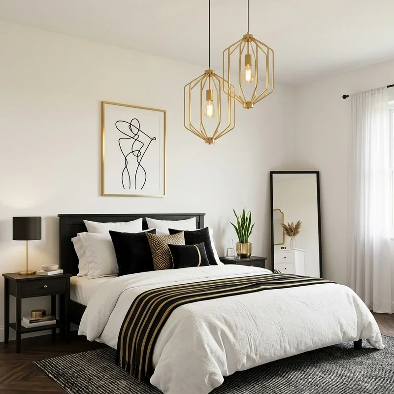 Black White and Gold Bedroom Ideas