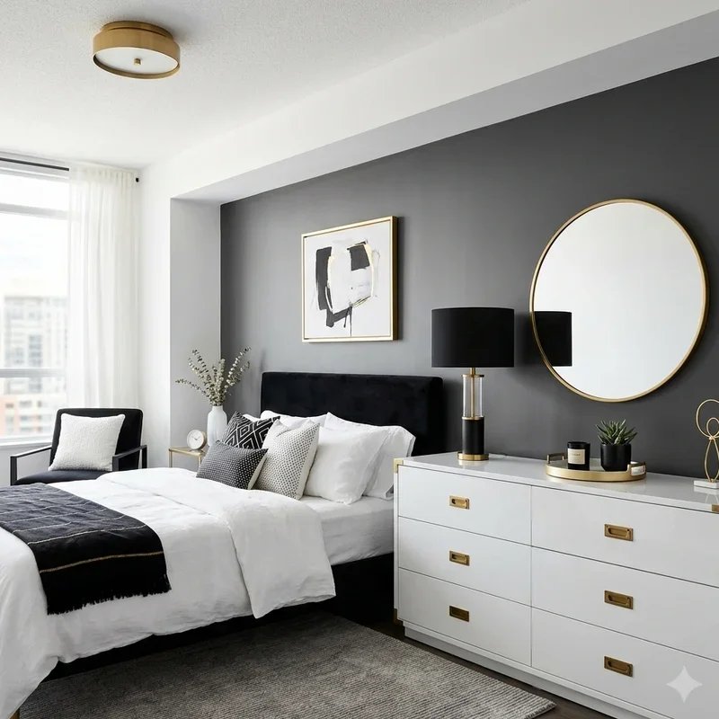 Black White and Gold Bedroom Ideas