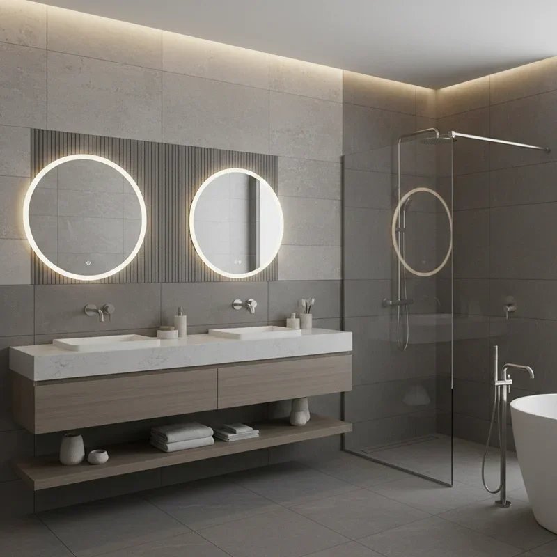 Grey Half Tiled Bathroom Ideas