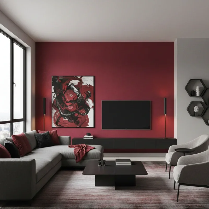 Red Black And Grey Living Room Ideas