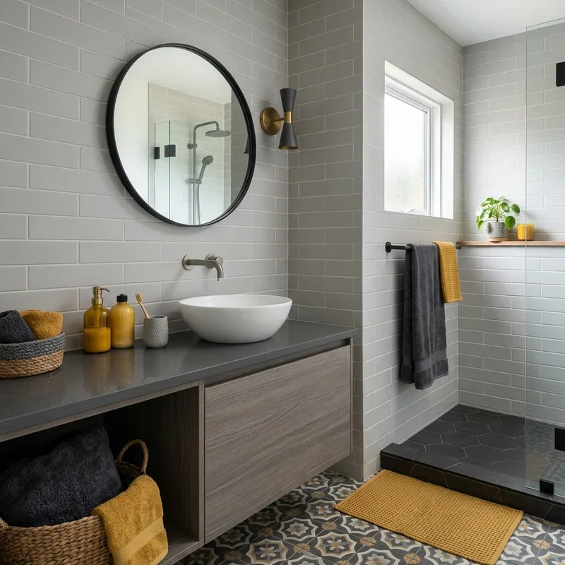 Grey and Yellow Bathroom Ideas