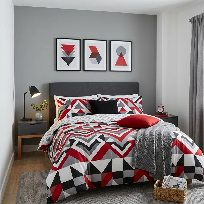 Red Black and Grey Bedroom Ideas