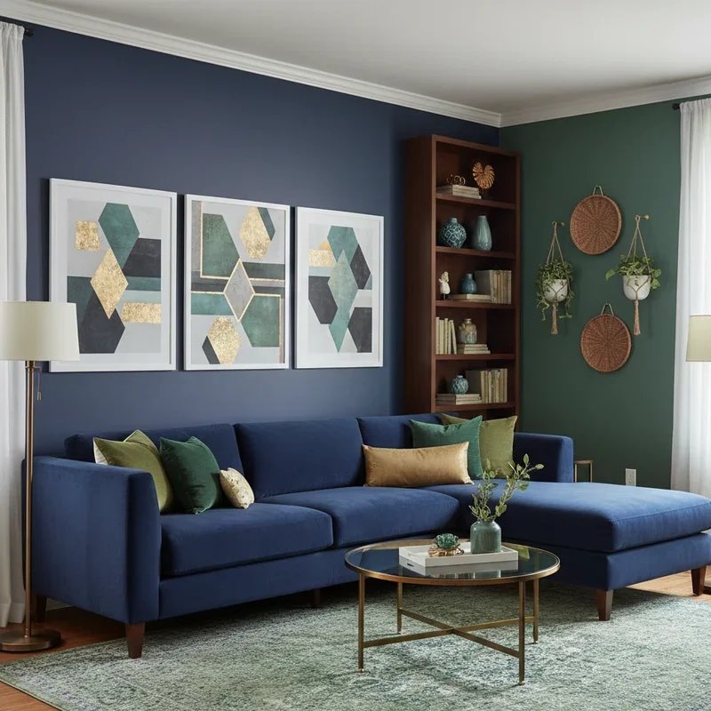 Navy Blue And Green Living Room Ideas
