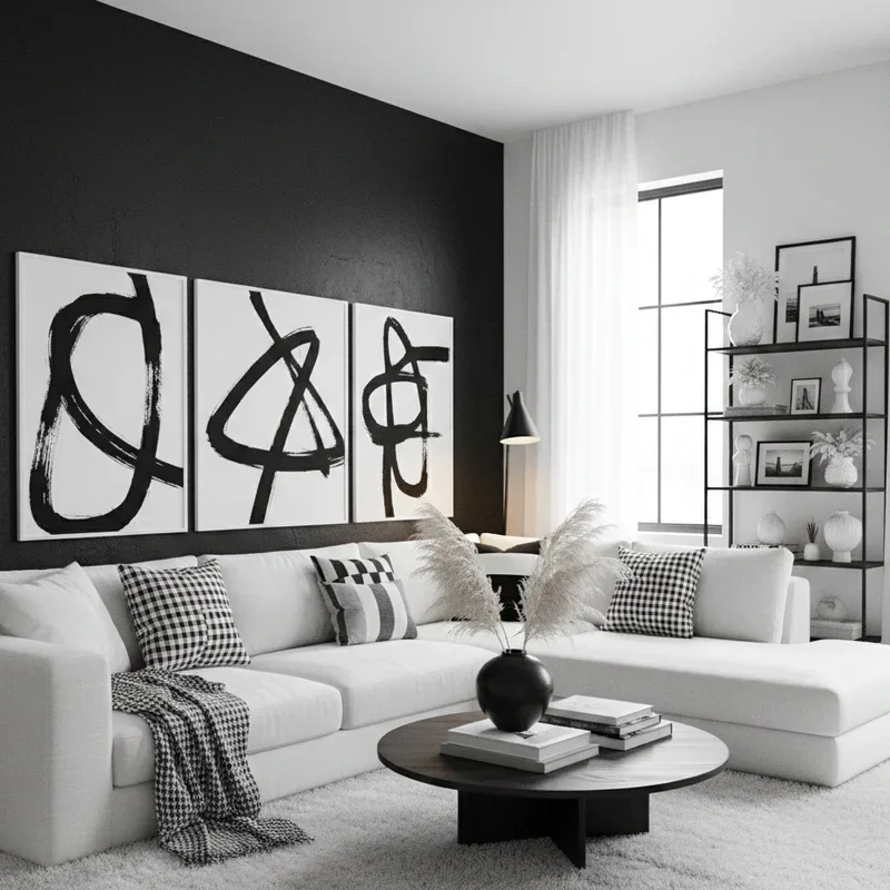 Black and White Living Room Ideas