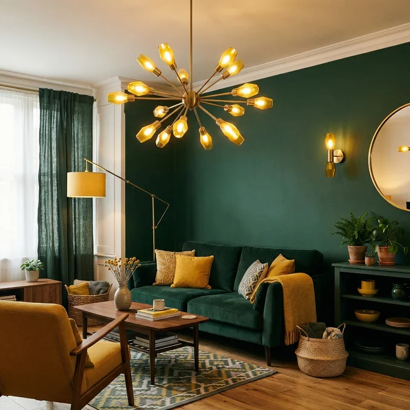 Dark Green and Yellow Living Room Ideas