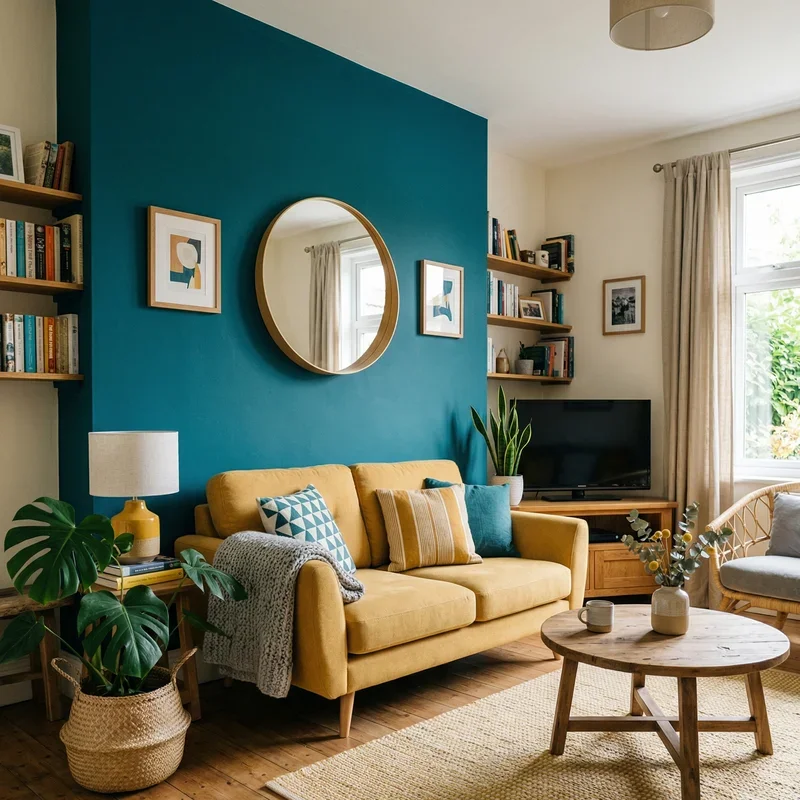 Teal and Yellow Living Room Ideas