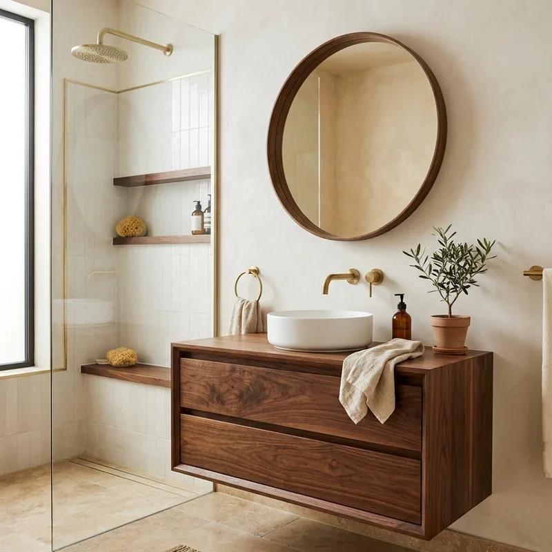 16 Walnut Bathroom Ideas for Warm and Elegant Spaces