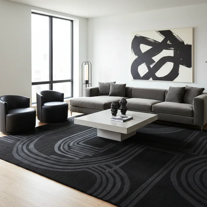 Black Rug Living Room Ideas