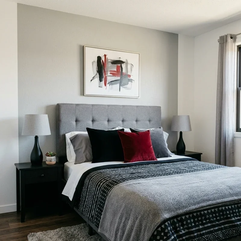 Red Black and Grey Bedroom Ideas