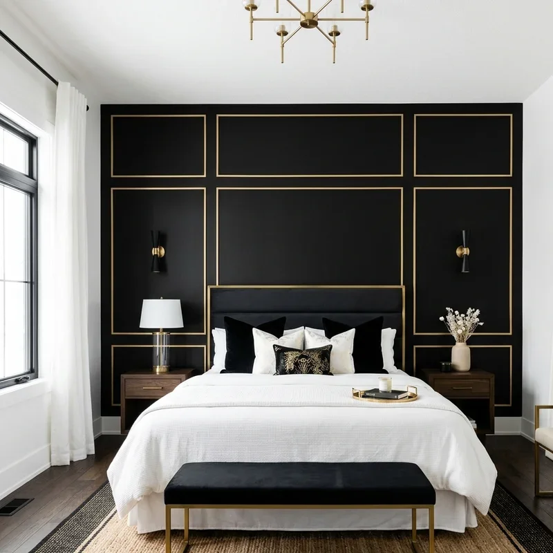 Black White and Gold Bedroom Ideas