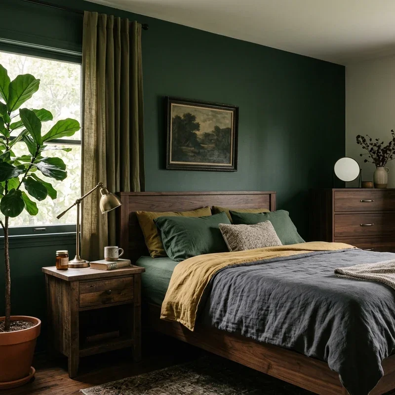 Moody Green Bedroom Ideas