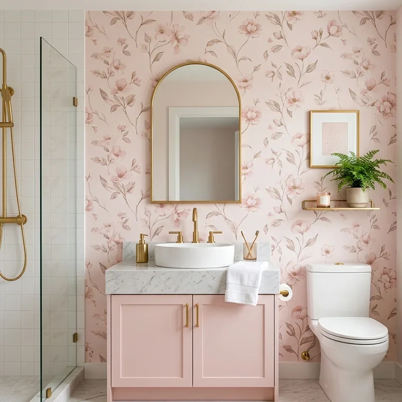 Pink and Gold Bathroom Ideas