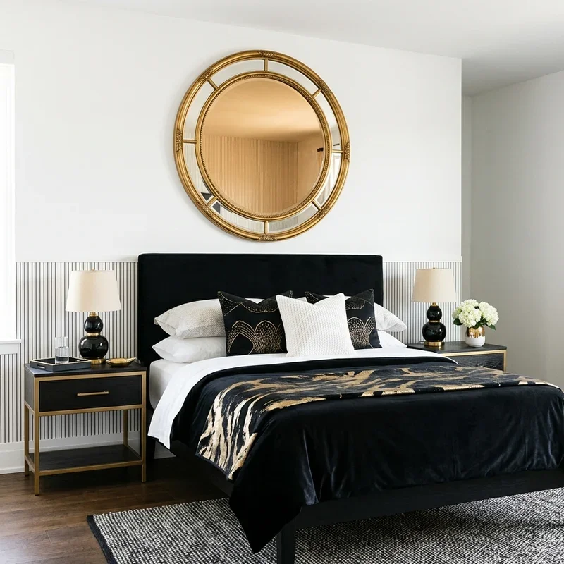 Black White and Gold Bedroom Ideas