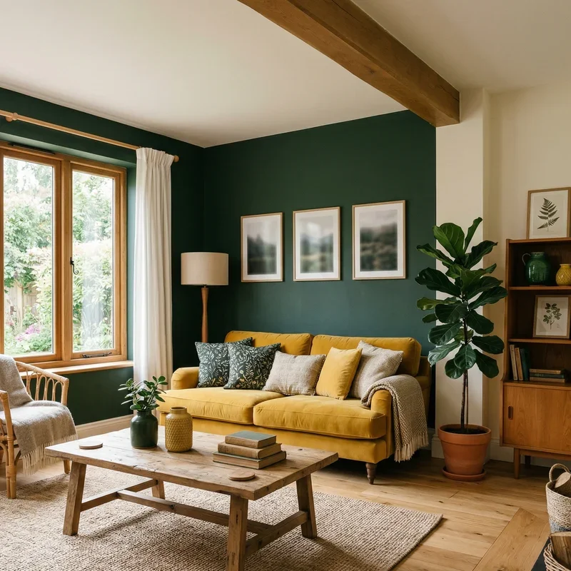 Dark Green and Yellow Living Room Ideas