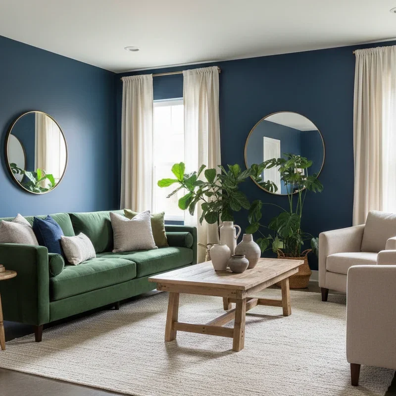 Navy Blue And Green Living Room Ideas