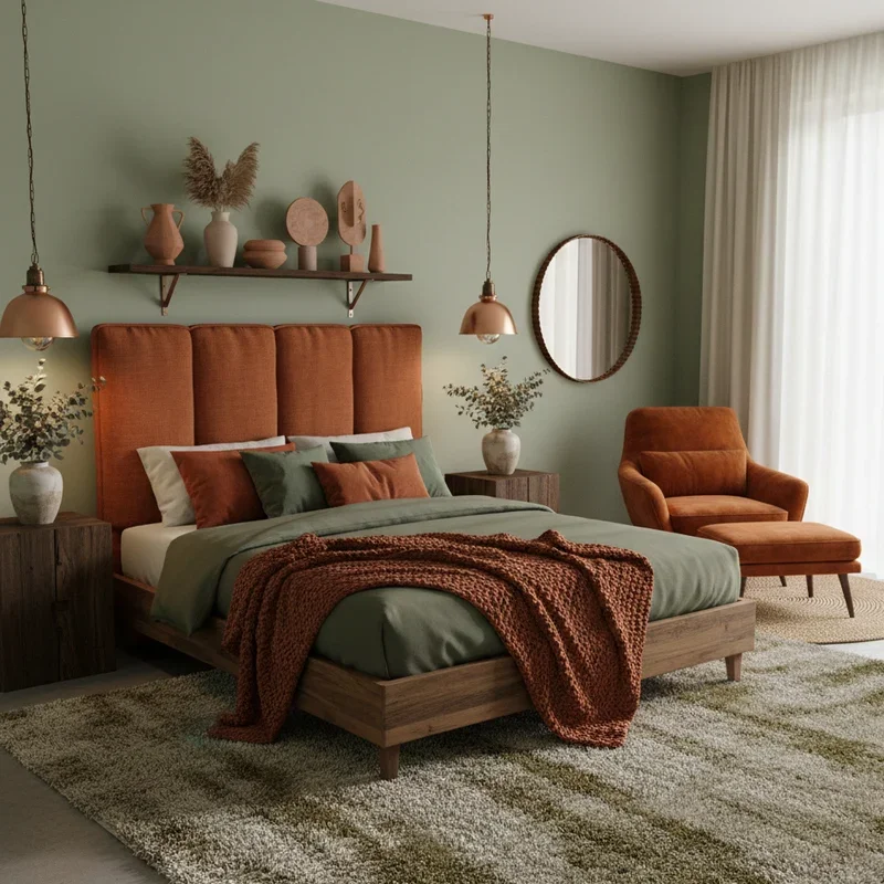 Green and Orange Bedroom Ideas