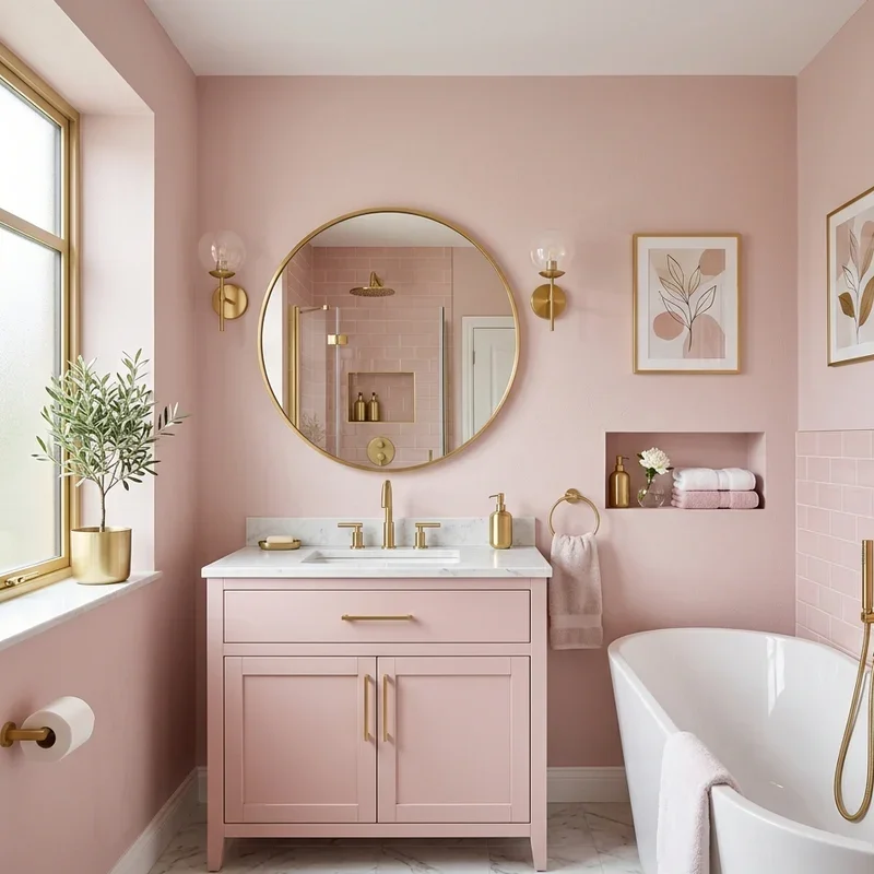 16 Pink and Gold Bathroom Ideas for Glamorous Style
