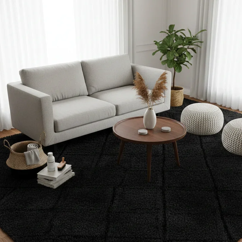 Black Rug Living Room Ideas